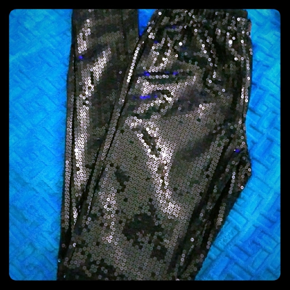 Black sequin leggings